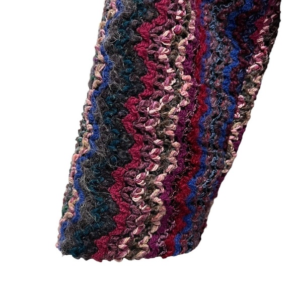 Vintage Large 38 Lady Graff Wool Mohair Chenille Woven Open Lined Sweater C - Picture 3 of 6